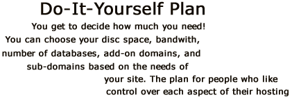 You get to decide how much you need! You can choose your disc space, bandwidth, number of databases, add-on domains, and sud-domains based on YOUR business needs.