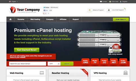 Responsive whmcs template preview