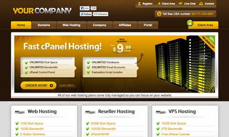 organic host whmcs template preview
